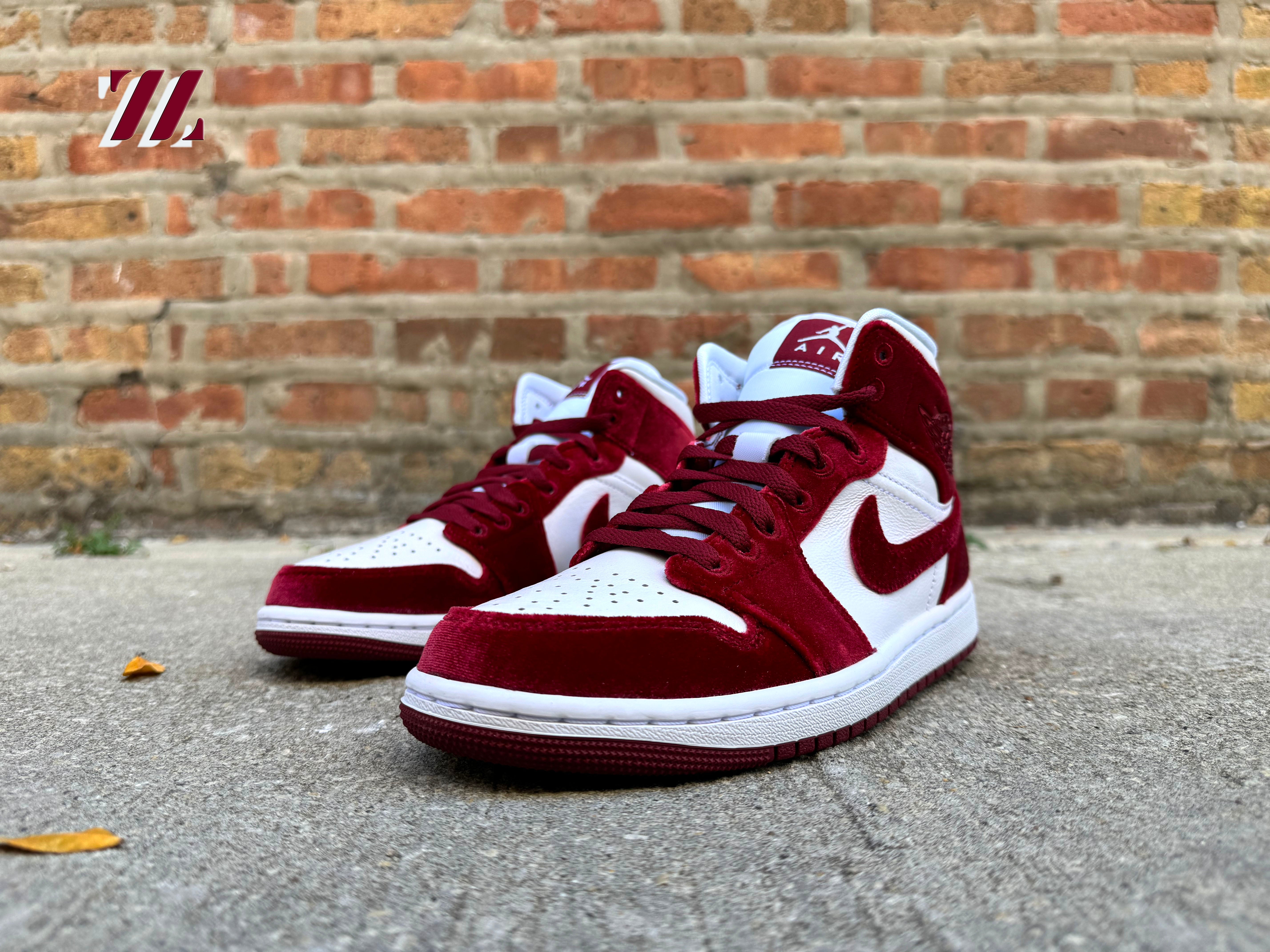 Red velvet fashion jordans 1