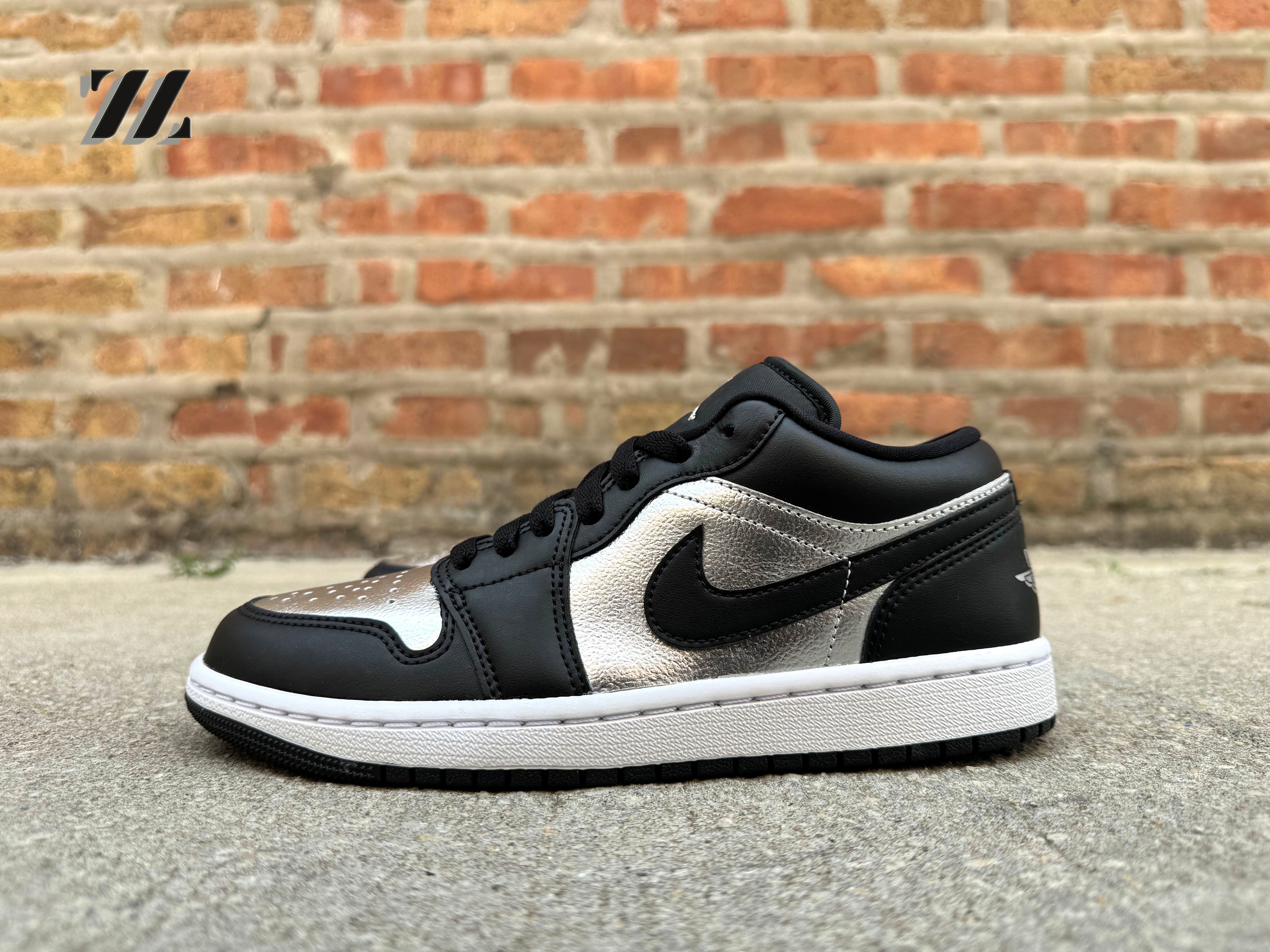 Air jordan 1 silver and black online