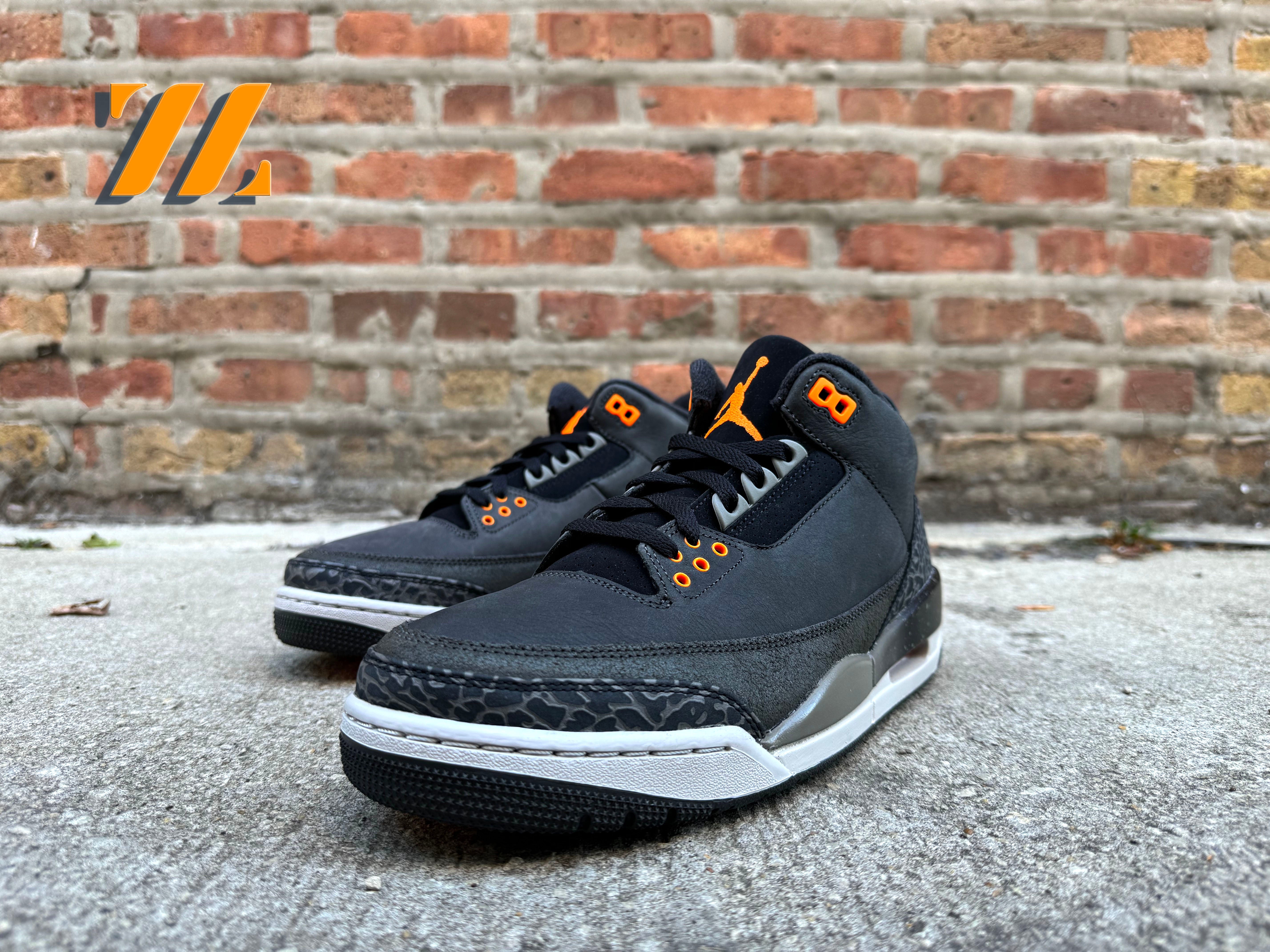 Jordan 3 orange and black on sale