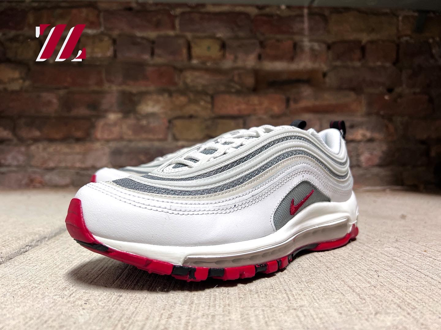 Mens nike air max 97 white and red on sale