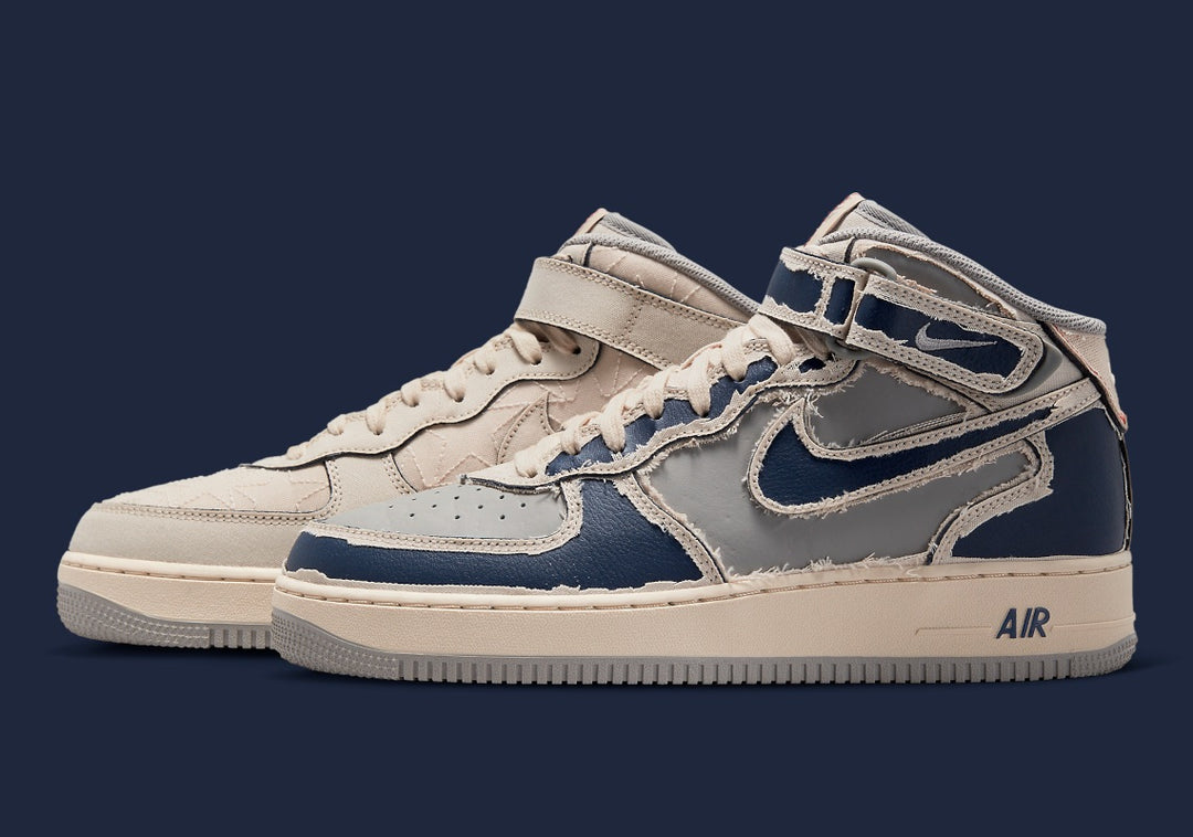 Nike White & Blue Air Force 1 '07 Mid Sneakers