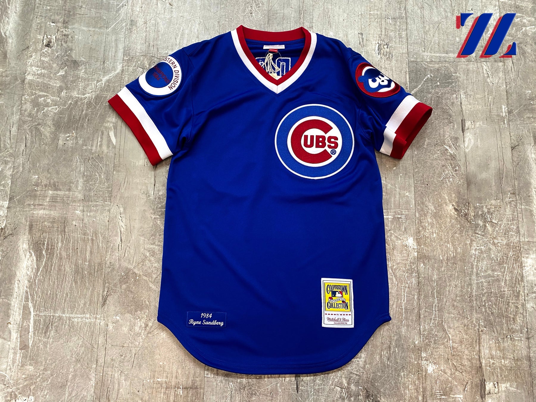Mitchell & Ness Chicago Cubs Tackle Twill Baseball Shirt Jersey  Men's Medium